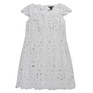 The Wrights NWT Women's Off-White Lace Cut-Out Linen A-Line Dress, Size 10